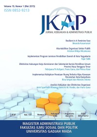 Image of JURNAL KEBIJAKAN DAN ADMINISTRASI PUBLIK (JKAP) VOL 19, NO 1, MEI 2015