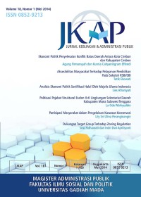Image of JURNAL KEBIJAKAN DAN ADMINISTRASI PUBLIK (JKAP) VOL 18, NO 1, MEI 2014