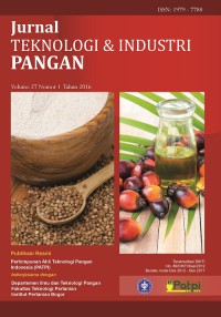 Image of JURNAL TEKNOLOGI & INDUSTRI PANGAN VOL 27, NO 1, TH 2016