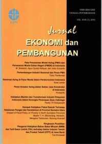 Image of JURNAL EKONOMI DAN PEMBANGUNAN VOL XVIII, NO 1, 2010