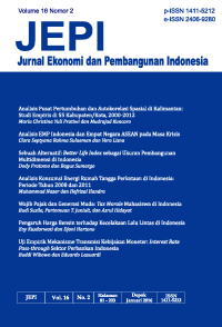 JURNAL EKONOMI DAN PEMBANGUNAN INDONESIA (JEPI) VOL 17, NO 1, JULI 2016