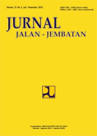 Image of JURNAL JALAN JEMBATAN VOL 33, NO 2, JULI-DESEMBER 2016