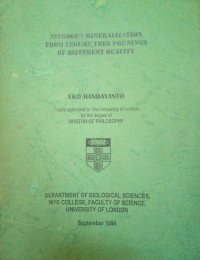 NITROGEN MINERALIZATION FROM LEGUME TREE PRUNINGS OF DIFEREBT QUALITY