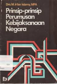 Prinsip-Prinsip Perumusan Kebijaksanaan Negara