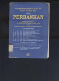 Undang-Undang Republik Indonesia Nomor 7 Tahun 1992 Tentang Perbankan