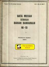 BATA MERAH SEBAGAI BAHAN BANGUNAN NI-10