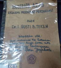 BEBERAPA AZAZ EKONOMI PRODUKSI PERTANIAN