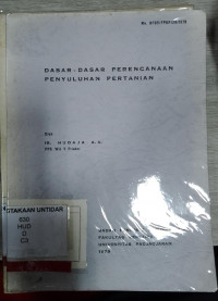 DASAR-DASAR PERENCANAAN PENYULUHAN PERTANIAN