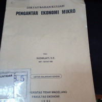 DIKTAT BAHAN KULIAH PENGANTAR EKONOMI MIKRO