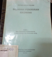 Diktat Bahan Kuliah Sejarah Pemikiran Ekonomi