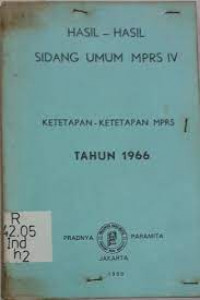 HASIL-HASIL SIDANG UMUM KE-IV MPRS