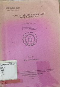 ILMU ANALISIS TANAH, AIR DAN TANAMAN