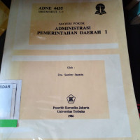 MATERI POKOK ADMINISTRASI PEMERINTAHAN DAERAH I