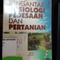 PENGANTAR SOSIOLOGI PEDESAAN DAN PERTANIAN