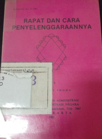 Rapat dan Cara Penyelenggaraannya