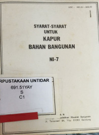 SYARAT-SYARAT UNTUK KAPUR BAHAN BANGUNAN